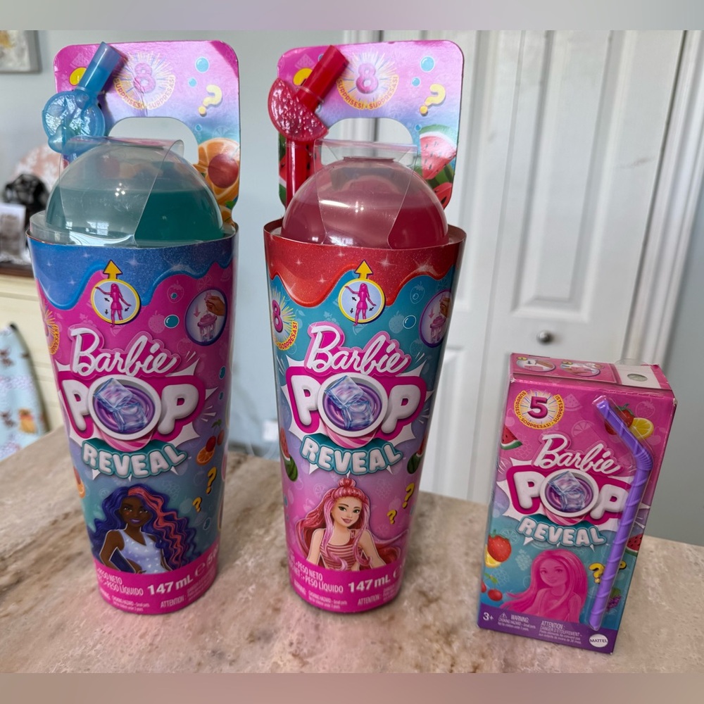 Barbie Pop Reveal Mystery Cups in Pink and Red
